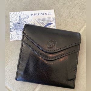Italian Leather Wallet with Small Change Purse